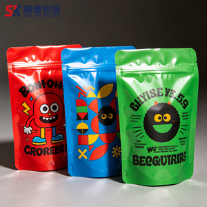 Customized Printing Aluminum Foil Mylar 3.5g Polyester Film Anti-Odor Side Sealing CannaPack Zipper Bag 1g 7g 28g <b>Biscuit</b> - Product Image 1