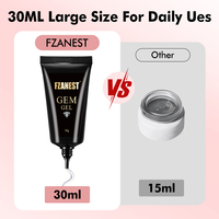 FZANEST 3D Rhinestone Gel Glue 30ml Nail Glue Gems-On Gel in Tube Nail Crystal Gem Glue Gel Set