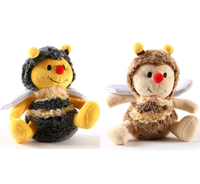 Peluche Abeille Kawaii en Coton Brodé, Douce et Super Mignonne, Rembourrée en Coton PP, Cadeau d'Anniversaire pour Bébé
