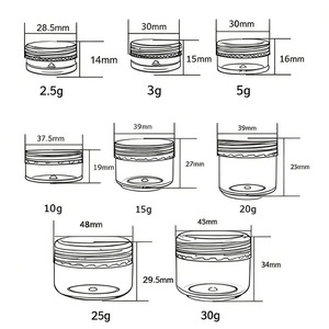 Petits pots ronds transparents de 5g, 2,5g, 3 grammes/3 ml, mini-récipients en plastique acrylique de 5 grammes avec couvercle à vis transparent - Product Image 2