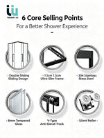 Twowinco Veiligheidsglas Standaarden Minimalistisch Douchedesign Magnetische Afdichtingsstrip Waterdichte Douchecabine