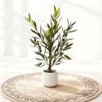 Mini olivier artificiel réaliste, plante d'intérieur en faux olivier ignifuge et résistant aux UV pour la décoration de la maison et du bureau, tronc naturel