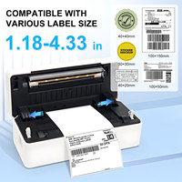 Petite machine d'impression adhésive d'autocollant d'étiquette de code à barres Imprimante d'étiquettes thermique intelligente Imprimante d'étiquettes d'expédition de 4 pouces