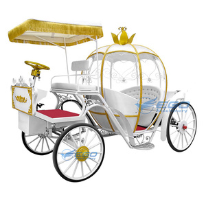 2026 Chariot de luxe de Noël gaufré, confortable, de style européen, pour mariages et visites touristiques, modèle citrouille, électrique - Product Image 6