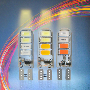 Ampoule LED T10 bicolore 12V 1.2W de remplacement pour feux de brouillard/feux arrière de voiture, avec puces en gel de silice, lampe de position latérale stroboscopique - Product Image 3