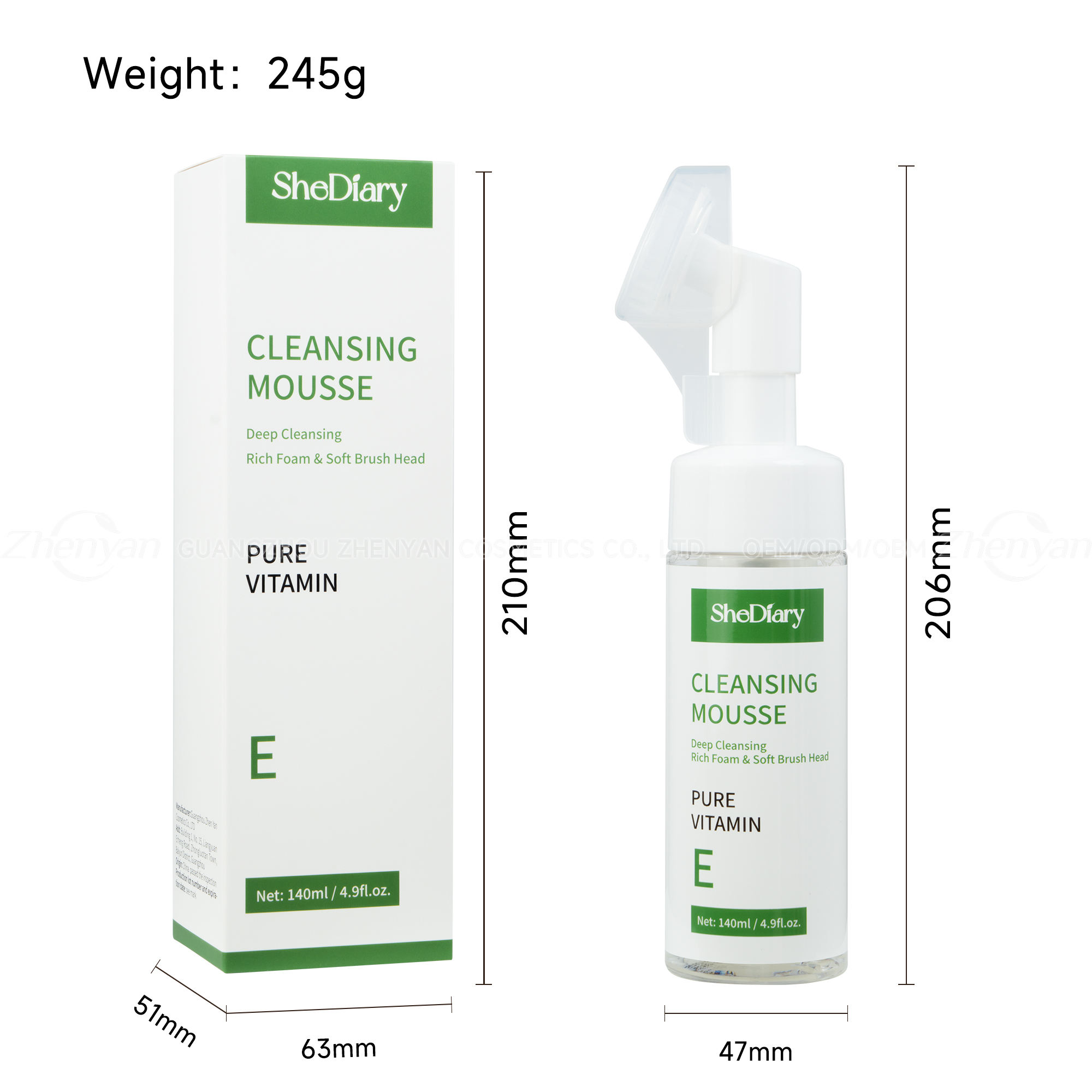 Amino Acid Cleansing Foam with Vitamin E 140ml