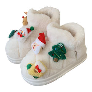 XIXITIAO hiver mode fourrure pantoufles femme extérieur chaud confortable bottes de neige cheville moelleux fourrure noël femme bottes de neige - Product Image 6
