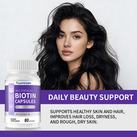 Capsule de biotine OEM pour la croissance des cheveux et des ongles, la santé de la peau, produit de beauté, gestion de l'énergie, compléments végétaliens, collagène, capsule de biotine végétalienne
