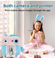 Cámara de Impresión Instantánea para Niños SourcingArk, Unicornio/Dinosaurio, Pantalla IPS de 2 Pulgadas, Foto y Video HD, Batería de 1600 mAh, Juguete Portátil, Regalo Q5