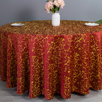 Nappe de table personnalisée en polyester jacquard, motif floral uni, ronde, rectangulaire, pour mariage, banquet, fête, décoration, hôtel, lavable