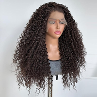 En stock, MOQ 1, Vente en gros, Perruque Lace Front 13x4 bouclée en fibre premium, sans colle, résistante à la chaleur pour femmes