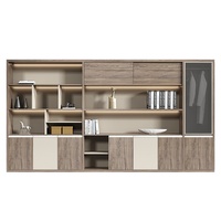 WJG-266X Armoire de classement en bois pour bureau avec base mobile et serrure, design moderne, rangement de luxe léger pour documents et livres