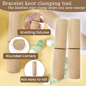 Lot de 2 outils de serrage de nœuds en silicone pour perles, pinces à nœuds en bois, outil de bricolage pour bracelets, porte-clés - Product Image 4