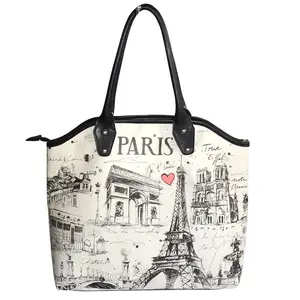 يتوهم خمر باريس الطباعة السياحية اليد حمل حقيبة موناكو تذكارية الأزياء حقيبة تسوق سفر يد
