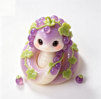 Figurine de dessin animé mignonne en forme de serpent de raisin en PVC ABS injecté, jouet de collection en boîte mystère, usine OEM