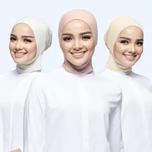 New Arrival Modal Jersey Cotton Đàn Hồi Dưới Cap Thể Thao Hijab Mềm Scarf Điều Chỉnh Người Phụ Nữ Bên Trong Hijab Dưới Scarf Cap