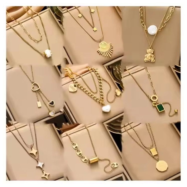 Dainty Stainless Steel Pendant Necklace with Zircon