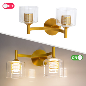 Lámpara de Pared Moderna de Cobre con Pantalla de Vidrio, E27 LED, Luz Cálida para Baño, 3500K, Montaje en Pared - Product Image 4
