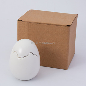 Tarro de vela de cerámica de color cáscara de huevo único Tarro de vela en forma de huevo con tapa para contenedor de vela de cáscara de huevo - Product Image 6