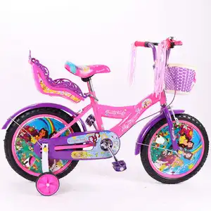 Bicicletta per bambini di alta qualità per bambini biciclette/ciclo per bambini bici da principessa con seggiolino per bambole con scheda ruota bicicletta per ragazze 12 14 16