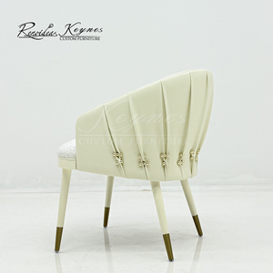 Sillón de tela con diseño personalizado de producción en gran volumen Keynes, color blanco crema, para descanso y ocio. - Product Image 2