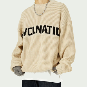 Maglione da <span class=keywords><strong>Uomo</strong></span> con Logo Personalizzato Pullover Casual a Trama Jacquard Maglieria Invernale Girocollo Larga Vestibilità <span class=keywords><strong>Oversize</strong></span> Maglione Lavorato a Maglia da <span class=keywords><strong>Uomo</strong></span> - Product Image 3