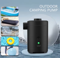 Pompe à air gonflable portable en plastique avec adaptateur de valve, batterie 4000 mAh, écran LED, pression 30-50 PSI, lumières de camping
