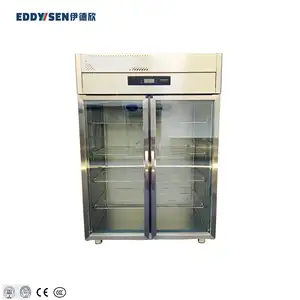 Vendita diretta della fabbrica E serie 2 porte sinistra E destra display commerciale freezer in acciaio inox ventola di raffreddamento