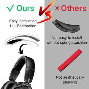 Audio Technica <span class=keywords><strong>ATH</strong></span> <span class=keywords><strong>M50</strong></span> Series Accesorios para auriculares Funda de diadema de cuero de proteína duradera para M50X M50XWH M50XBT M50XBT2 - Product Image 3