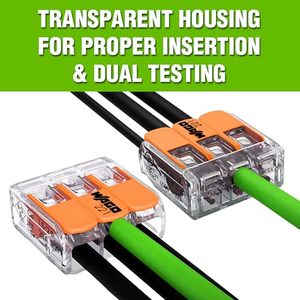 Para conectores de cable de empalme compactos de la serie <span class=keywords><strong>WAGO</strong></span> 221, juego de 80 piezas 221-412 221-413 221-415, bloques de terminales eléctricos enchufables - Product Image 5