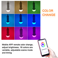 Ampoule LED 7W, lumière ambiante RGB à intensité variable, contrôlée par application mobile.