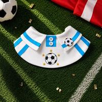Bandana pour animaux de compagnie en coton respirant certifié OEKO, à thème football, pour chiens et chats de petite race