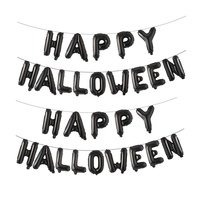 Articles de fête à thème en gros, fournitures de décoration, ensemble de ballons géants en Mylar noir et orange pour Halloween, décoration Joyeux Halloween, Globos Ballon