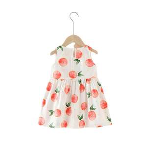 Robes d'été pour petites filles, vêtements pour enfants, robe sans manches à imprimé floral mignon, robes d'anniversaire pour filles - Product Image 2