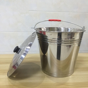 <span class=keywords><strong>Seau</strong></span> en acier inoxydable épaissi pour la maison avec couvercle, <span class=keywords><strong>seau</strong></span> multifonctionnel pour cuisine, bar, bière, avec poignée et couvercle - Product Image 2