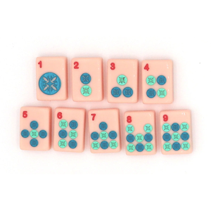 Juego de Mahjong Americano Color Rosa Pastel, 160 Fichas de Acrílico con Flamencos, Piñas y Conchas Marinas para Noches de Juego de Verano - Product Image 4