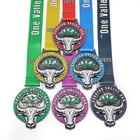 Médaille de course sur sentier personnalisée en alliage de zinc, récompense pour les courses de montagne, les courses en nature, les sports de plein air et les compétitions d'endurance