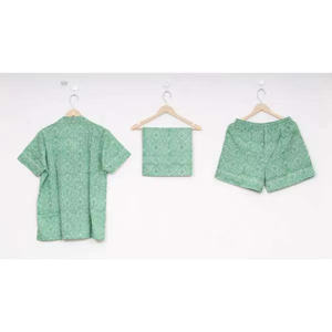 Nouvel Arrivage Ensemble de Pyjama Court Décontracté en Satin 100% Coton Imprimé à la Main, Respirant, à Taille Élastique, Fabrication Indienne, Exportation - Product Image 4