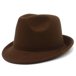 Sombrero Fedora de Color Sólido, Poliéster, Forma de Campana, Ala Pequeña, Unisex, Estilo Retro, Sombrero de Jazz, Sombrero Vaquero Occidental - Product Image 4