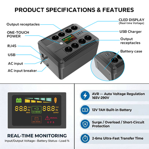 <span class=keywords><strong>Onduleur</strong></span> UPS interactif de ligne 850W 120V 230V alimentation UPS à découpage <span class=keywords><strong>pour</strong></span> ordinateur de routeur Wifi - Product Image 2