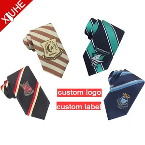 Packaging Box Custom Silk Necktie Men with Logo Silk Striped School Tie Custom Logo Neckties Tie Manufacturer