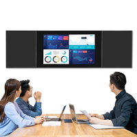 Tableau blanc intelligent pliable de 75 à 86 pouces, tableau d'écriture LED pour l'enseignement scolaire, écran interactif avec deux panneaux pliables