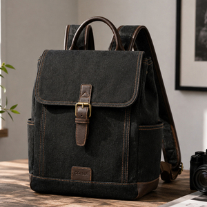 <span class=keywords><strong>Sac</strong></span> à <span class=keywords><strong>dos</strong></span> en <span class=keywords><strong>jean</strong></span> grande capacité, style streetwear décontracté, avec boucle décorative, pour le quotidien et les voyages, bleu - Product Image 1