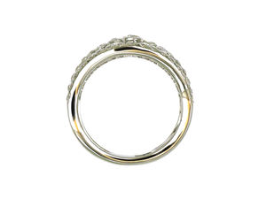 แหวนทองคำขาว 18K ดีไซน์ไขว้ประดับเพชรและพลอยเสริม หรูหราโดดเด่นสำหรับผู้หญิง - Product Image 3