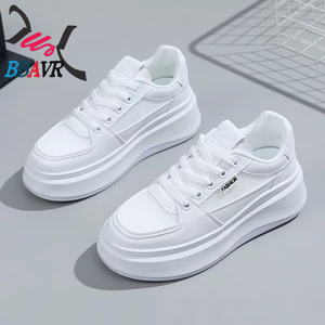 Nouvelles baskets blanches polyvalentes pour femmes 2025, chaussures décontractées à plateforme rehaussante avec semelle épaisse respirante et semelle intérieure en maille - Product Image 2