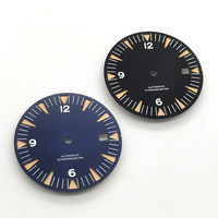 Cadran de montre Vintage Explorer noir mat pour mouvement NH35, marqueurs triangulaires beiges, personnalisable OEM