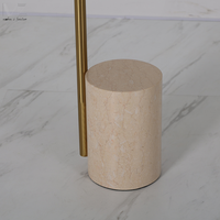Table d'appoint en travertin au design nordique moderne, table d'appoint populaire, table d'appoint de luxe pour salon avec plateau en acier inoxydable