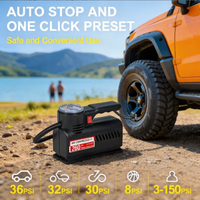 Pompe à air portable 12V personnalisée avec arrêt automatique et affichage de la pression 150 psi pour gonflage rapide des pneus de véhicules de tourisme