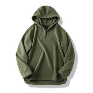 เสื้อฮู้ดซิปสี่ส่วนแบบโอเวอร์ไซส์ ผ้าฟลีซคอตตอน 100% หนา 300gsm พิมพ์ลายสกรีน สำหรับขายส่ง - Product Image 3