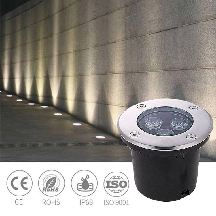 Spot encastrable pour terrasse, étanche IP65, lumière led souterraine pour paysage de jardin extérieur, sol rond